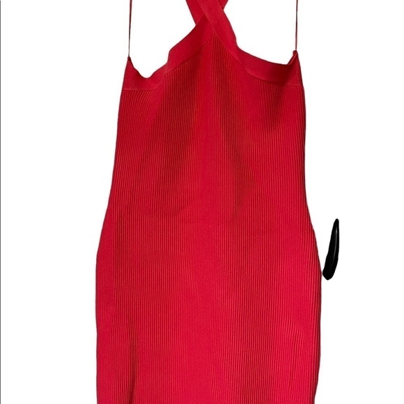 NEW House of Harlow 1960 Sculpt Knit Criss Cross Dress - Watermelon - Picture 5 of 12